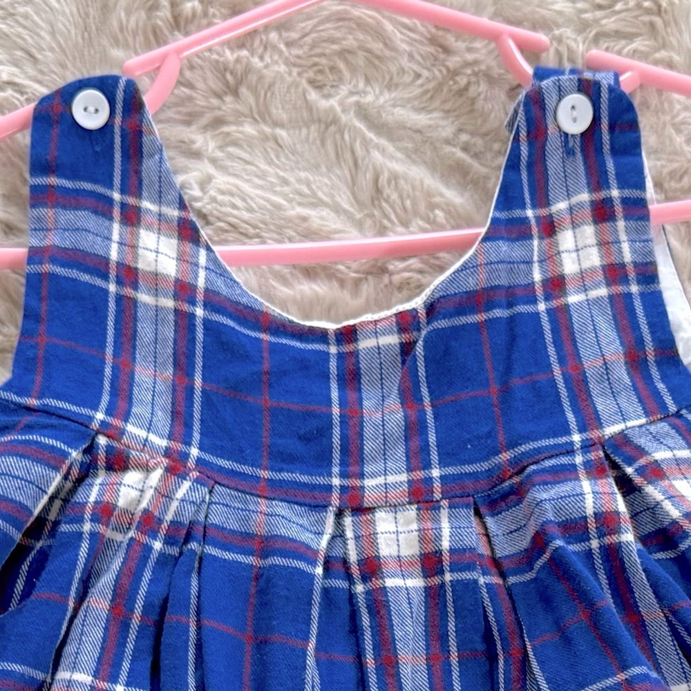 Sweethoney plaid jumper tunic set with long sleeve blouse, blue and red, size 4t - Picture 5 of 5